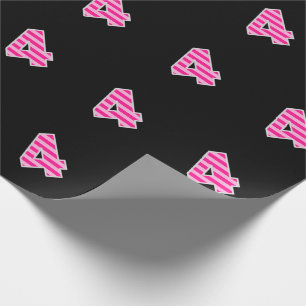 Papier Cadeau Pink Stripes 4 N° d'événement (Anniversaire, Anniv