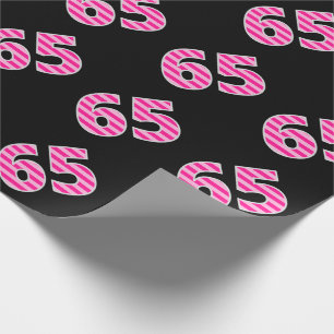 Papier Cadeau Pink Stripes 65 N° d'événement (Anniversaire, Anni