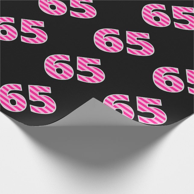 Papier Cadeau Pink Stripes 65 N° d'événement (Anniversaire, Anni (Coin)