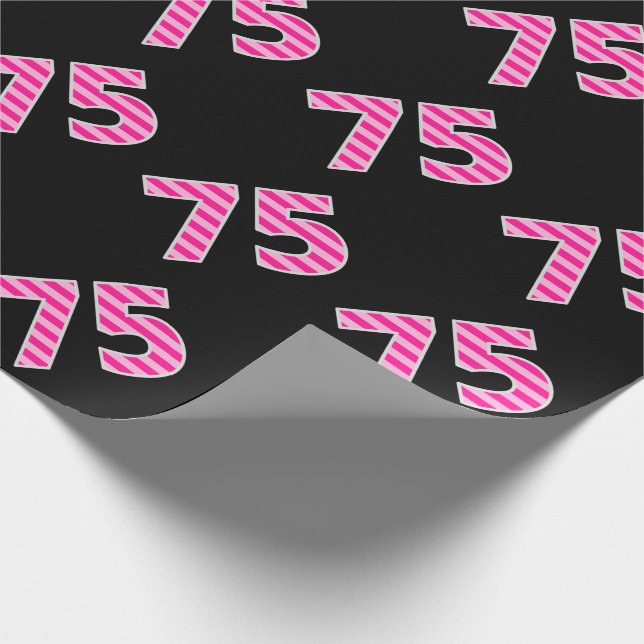 Papier Cadeau Pink Stripes 75 N° d'événement (Anniversaire, Anni (Coin)