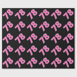 Papier Cadeau Pink Stripes 78 N° d'événement (Anniversaire, Anni