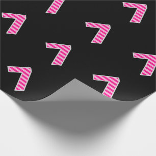 Papier Cadeau Pink Stripes 7 N° d'événement (Anniversaire, Anniv