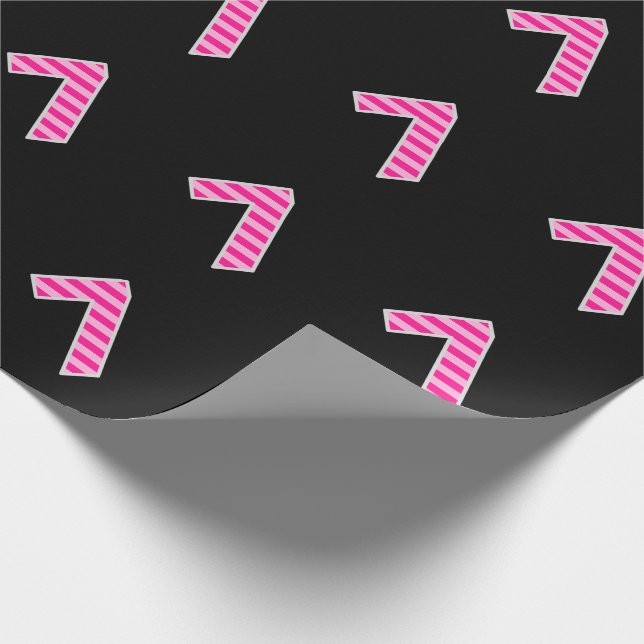 Papier Cadeau Pink Stripes 7 N° d'événement (Anniversaire, Anniv (Coin)