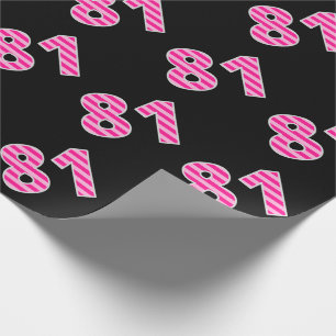 Papier Cadeau Pink Stripes 81 N° d'événement (Anniversaire, Anni