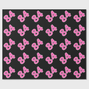 Papier Cadeau Pink Stripes 84 N° d'événement (Anniversaire, Anni