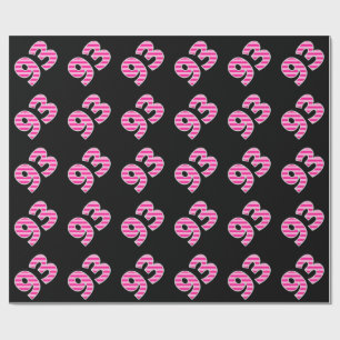 Papier Cadeau Pink Stripes 93 N° d'événement (Anniversaire, Anni