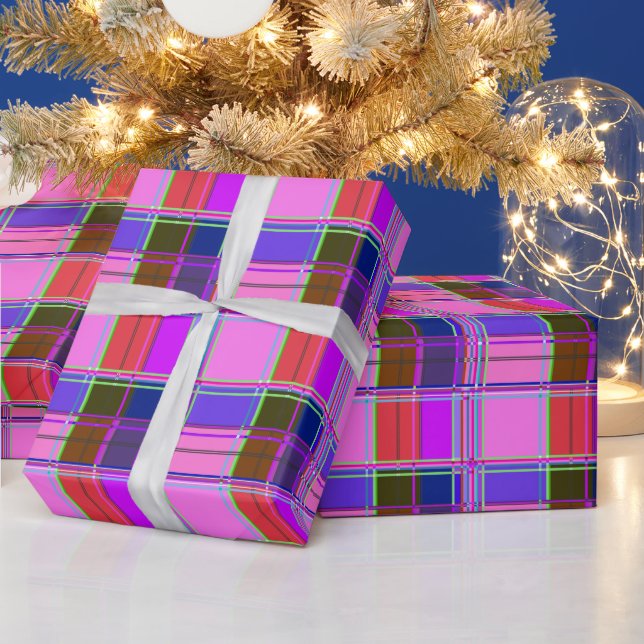 Papier Cadeau Pink tartan Fabric Pattern Cloth Madras (Vacances)