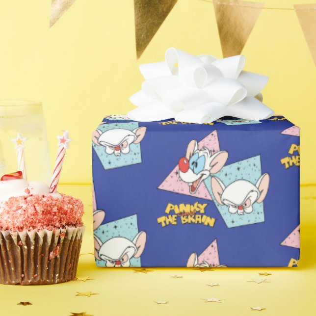 Papier Cadeau Pinky et le cerveau | Graphiques de caractères rét (Fête d'anniversaire)