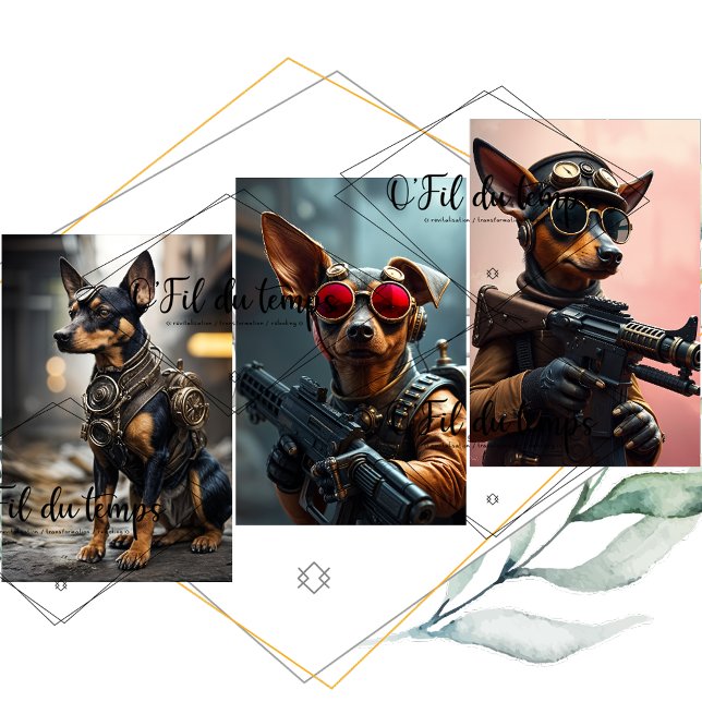 Papier Cadeau Pinscher Steampunk version Annick Wrapping Paper Sheet (Creator Uploaded)