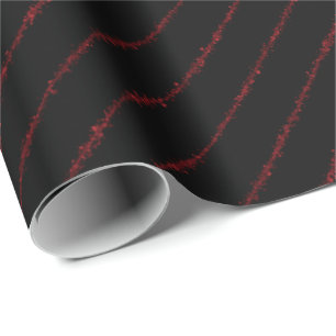 Papier Cadeau Pinstripes à rayures rouges du sang