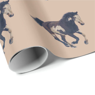 Papier Cadeau Pinto American Paint Horse Wild Galloping