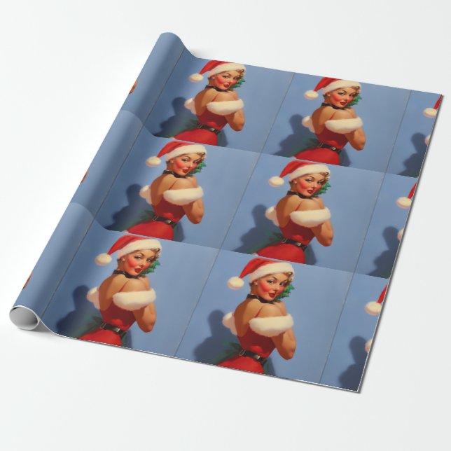 Papier Cadeau Pinup Woman #3 Envelopper du papier (Déroulé)