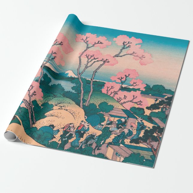 Papier Cadeau Pique-nique de printemps sous les fleurs des ceris (Déroulé)