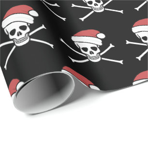 Papier Cadeau Pirate jolly roger de crâne dans un chapeau de san