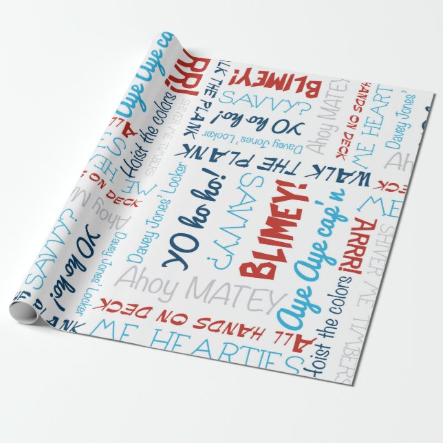 Papier Cadeau Pirate Slogan Party Papier d'enveloppement de pira (Déroulé)