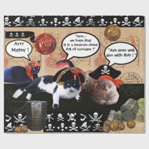 PAPIER CADEAU PIRATES ET PIRATES ANCIENS CARTES DE TRÉSOR