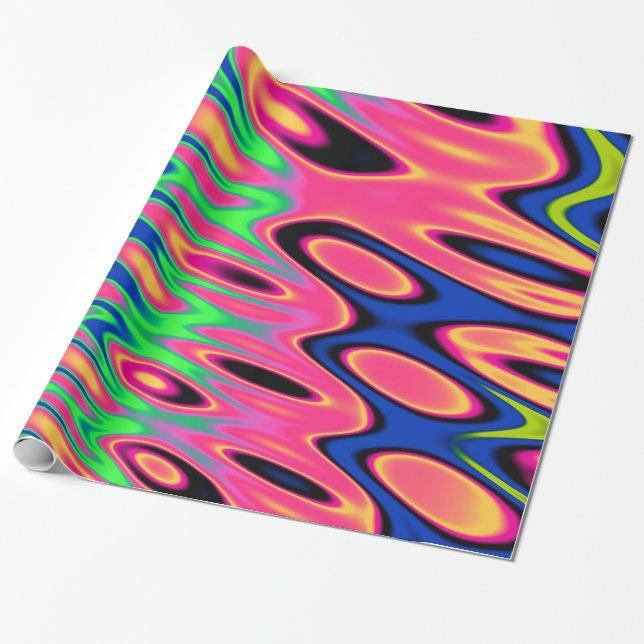 Papier Cadeau Pirouettes fluorescentes Trippy (Déroulé)