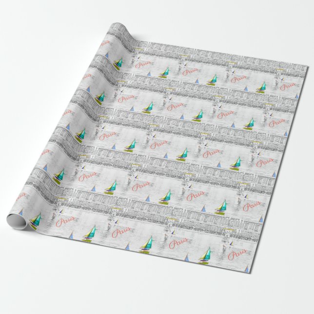 Papier Cadeau Piscine du Jardin du Luxembourg - Paris (Déroulé)