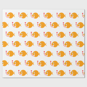 Papier Cadeau Piscine synchronisée Mignonne Cartoon Poisson d'or