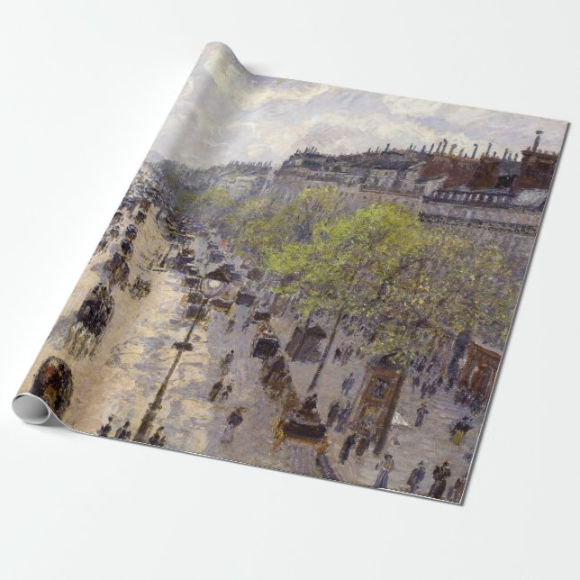 Papier Cadeau Pissarro - Boulevard Montmartre, Printemps (Déroulé)