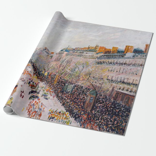 Papier Cadeau Pissarro - Montmartre, Mardi Gras sur le boulevard (Déroulé)