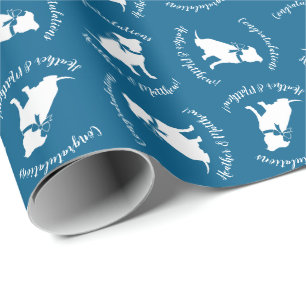 Papier Cadeau Pit Bull Baby shower Pitbull Chien Blue Boy