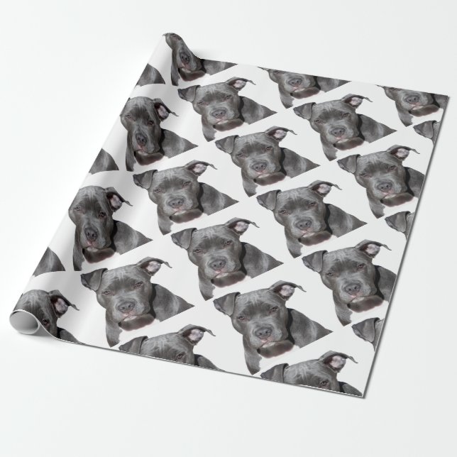 Papier Cadeau Pitbull noir Editable (Déroulé)