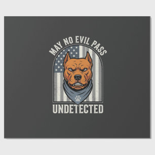 Papier Cadeau Pitbull Patriotique Chien de Garde