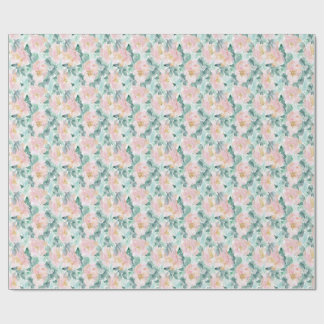 Papier Cadeau Pivoines Aquarelle Rosées