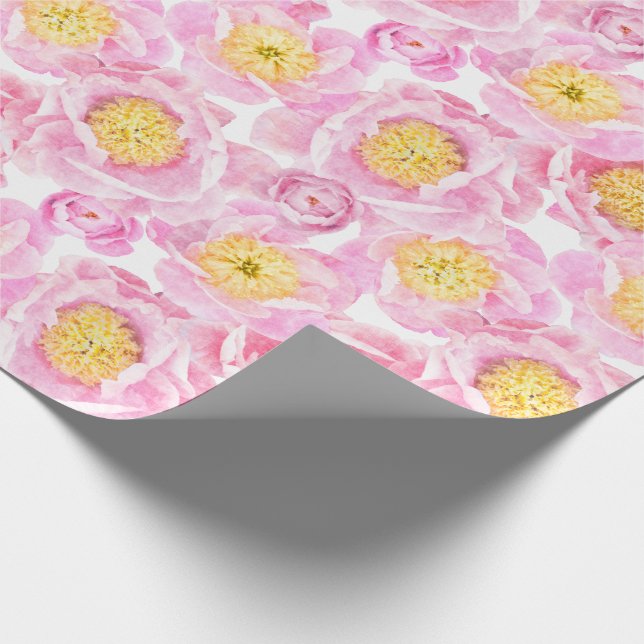 Papier Cadeau Pivoines roses (Coin)