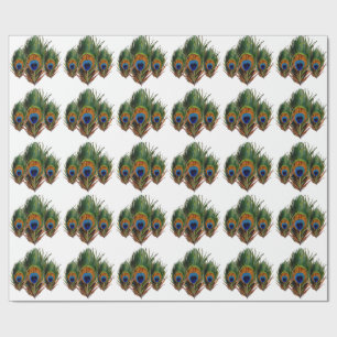 Papier Cadeau PixDezines plumes paon/do-it-yourself arrière - pl