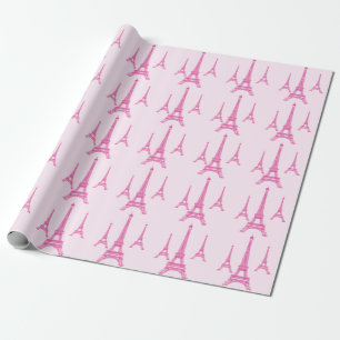 Papier Cadeau PixDezines, tours à ailes/rose vif/arrière - plan 