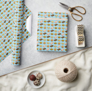 Papier Cadeau Pixel Art savoureux Cookie Biscuit Motif