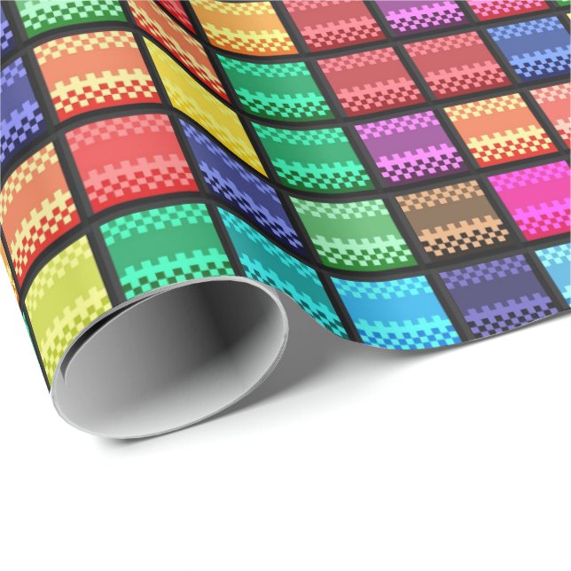 Papier Cadeau Pixel art videogaming (Coin rond)