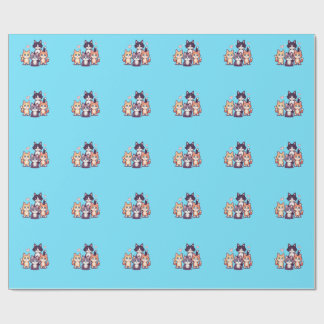 Papier Cadeau Pixelated Colorful Kitties