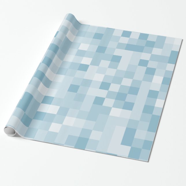 Papier Cadeau pixels bleus (Déroulé)