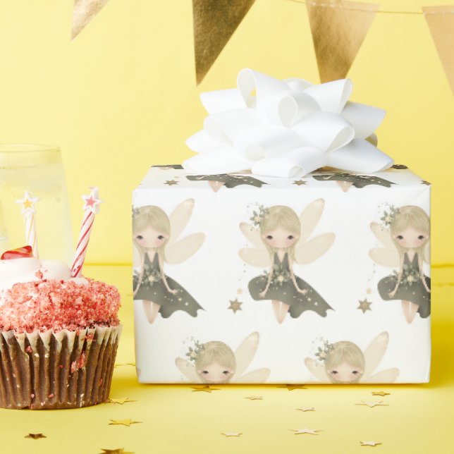 Papier Cadeau Pixie Fairy Girl With Stars (Fête d'anniversaire)