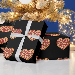 Papier Cadeau Pizza Coeur en forme de mignonne Saint Valentin