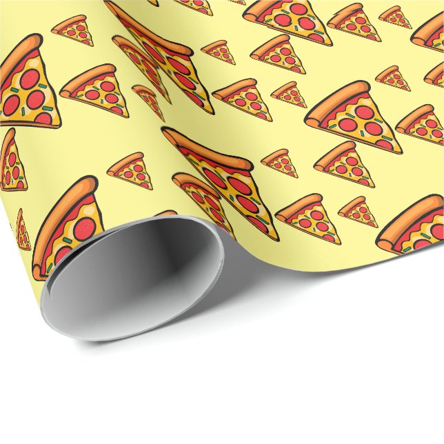 Papier Cadeau Pizza Friday Design - Papier d'enveloppement mat (Coin rond)