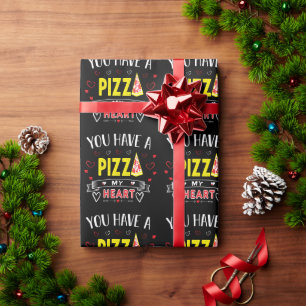 Papier Cadeau Pizza Mon Coeur Romantique Drôle Citation