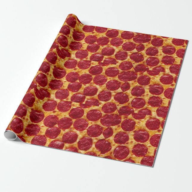 Papier Cadeau pizza pepperonis (Déroulé)