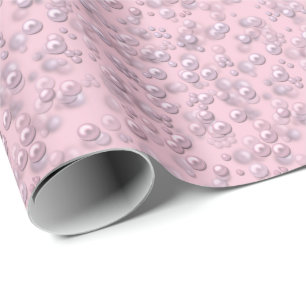 Papier Cadeau Placers de perles blanches roses sur velours rose