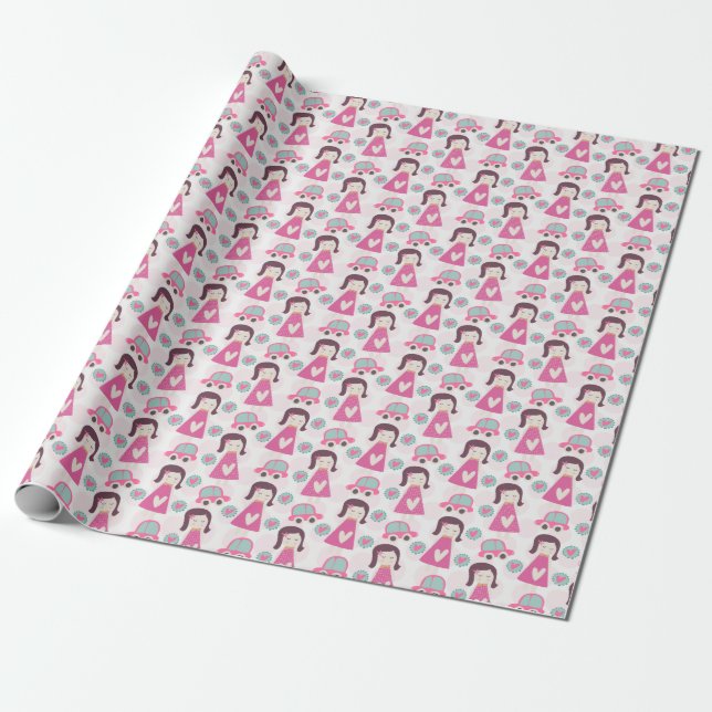Papier Cadeau Places allantes de filles (Déroulé)