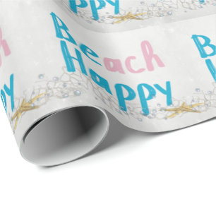 Papier Cadeau Plage Bonne étoile de mer et filet
