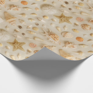 Papier Cadeau Plage de Starfish et Seashells