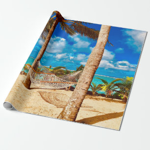 Papier Cadeau Plage tropicale des Caraïbes