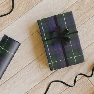Papier Cadeau Plaid Clan MacKenzie Green Purple Holiday Plaid