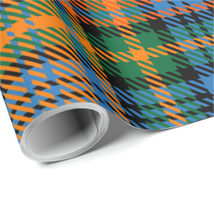 Papier Cadeau Plaid Clan Murray Blue Orange Green Tartan