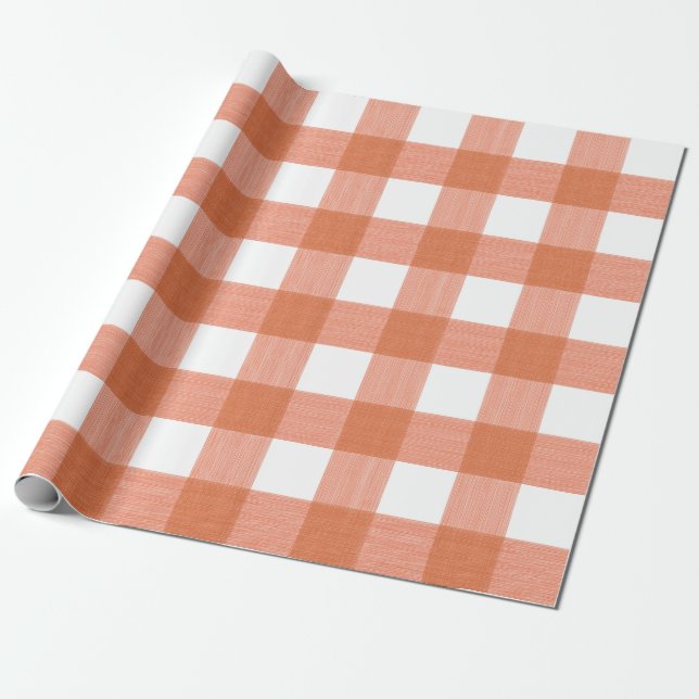 Papier Cadeau Plaid de Buffalo en citrouille (Déroulé)