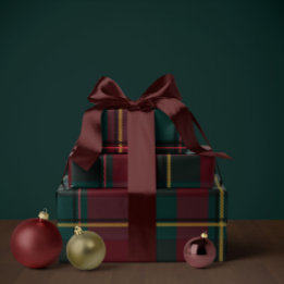 Papier Cadeau plaid de Noël classique simple vacances